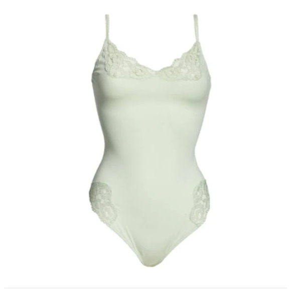 Intimately Free People Green Lacey Strappy Bodysuit Top NEW Size XS - Picture 7 of 12